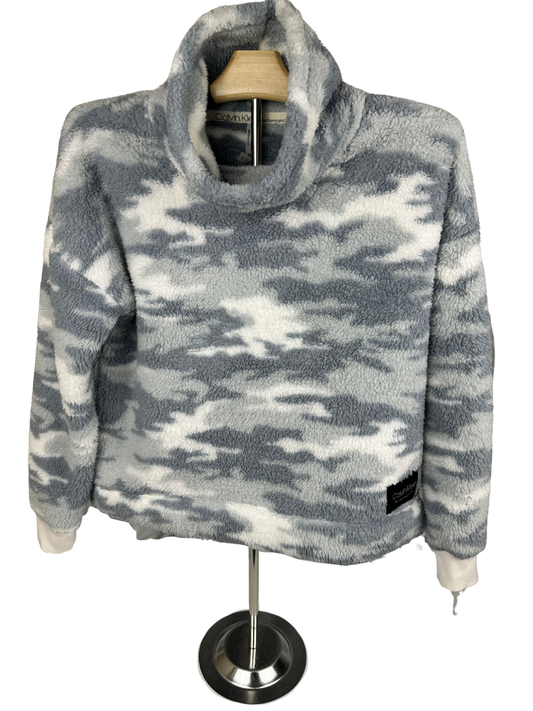Calvin Klein womens super soft grey camo funnel neck (small)