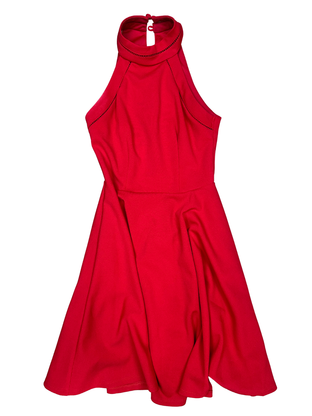 B. Darlin Womens Red Cocktail Halter Mini Fit & Flare Dress Size 1/2