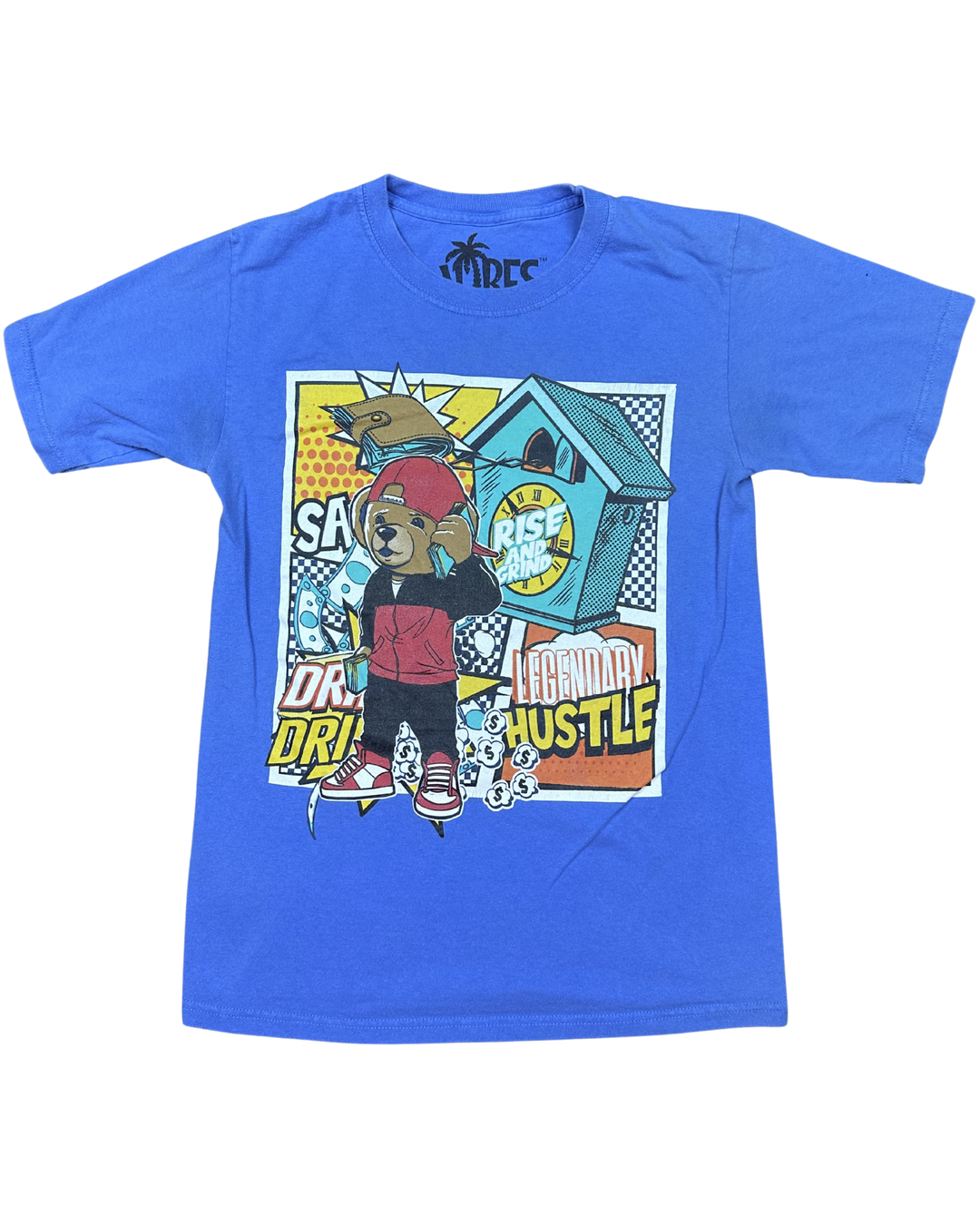 VIBES Legendary Hustle Bear Graphic T-Shirt (Small)