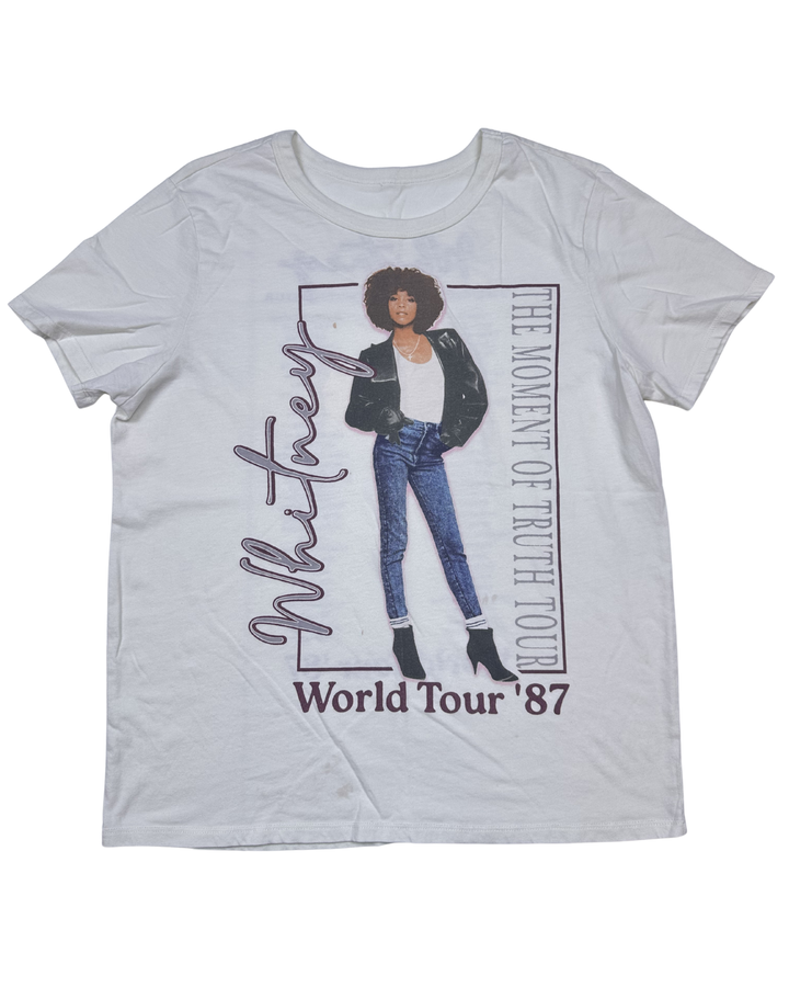 Whitney Houston Moment of Truth World Tour '87 Graphic T-Shirt (women's medium)