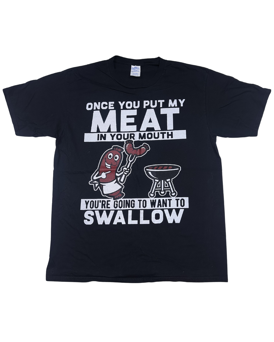 BBQ Novelty Once You Put My Meat Graphic T-Shirt (large)