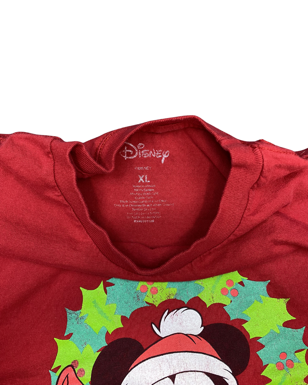 Disney Mickey Mouse Christmas Wreath Graphic T-Shirt (XL)