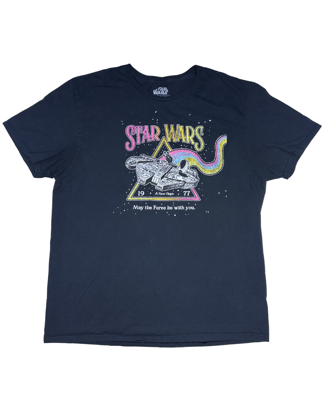 Star Wars A New Hope 1977 Millennium Falcon Graphic T-Shirt (XL)