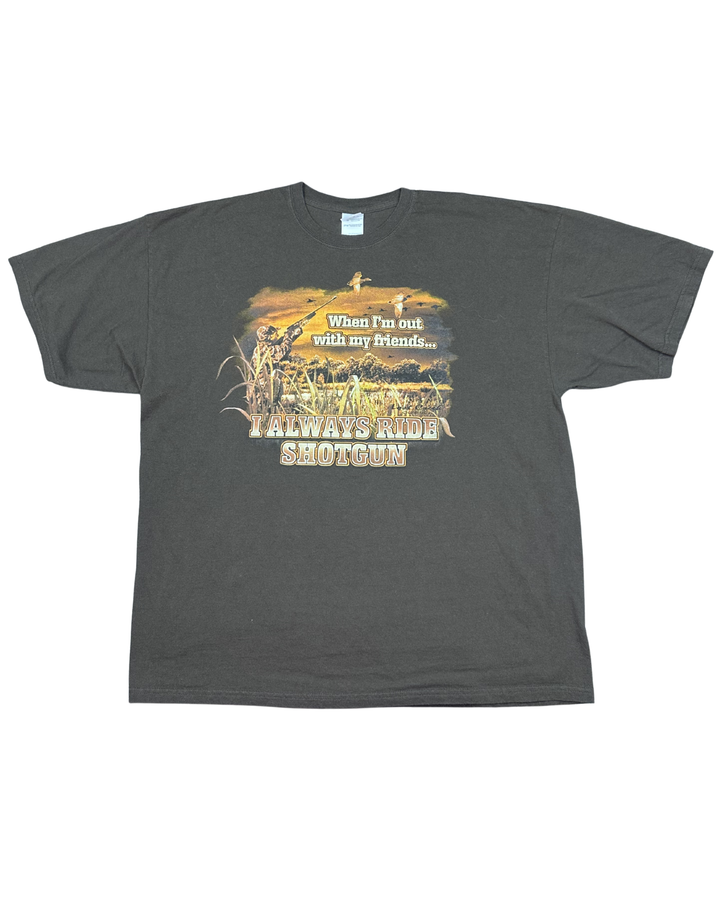 I Always Ride Shotgun Duck Hunting Graphic T-Shirt (2XL)