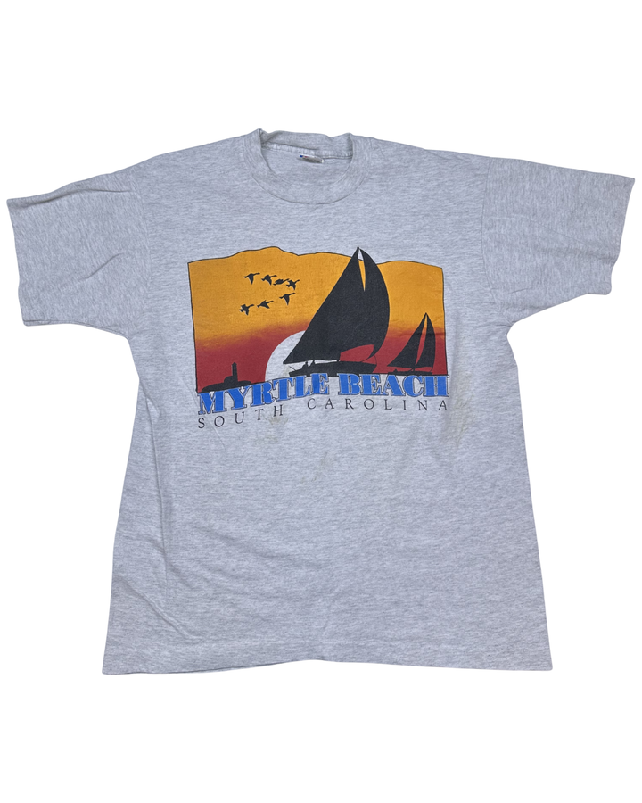Vintage Myrtle Beach South Carolina Sailboat Graphic T-Shirt (large)