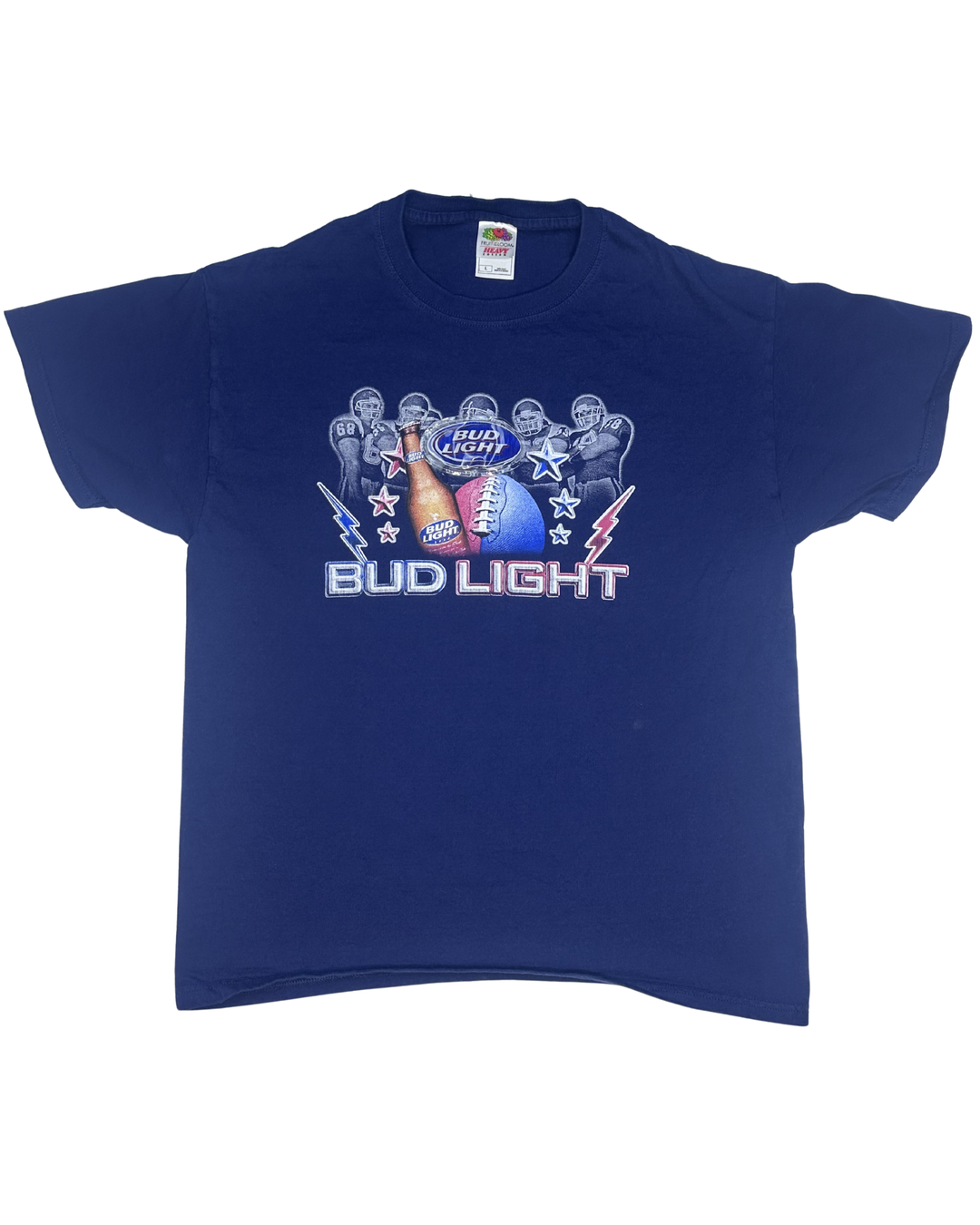 Bud Light Football Graphic T-Shirt (Large)