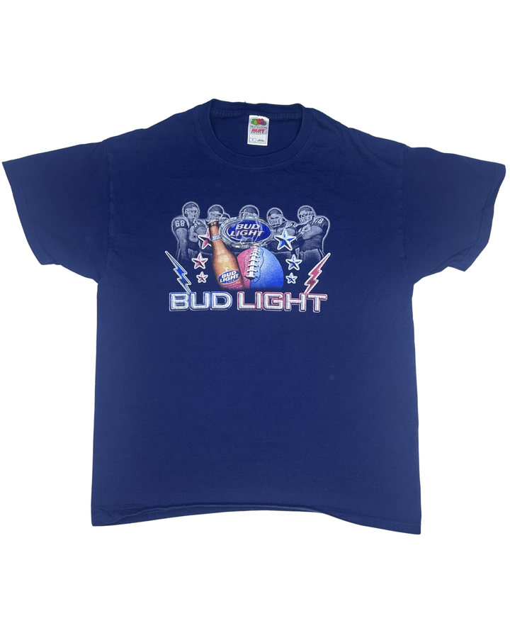 Bud Light Football Graphic T-Shirt (Large)