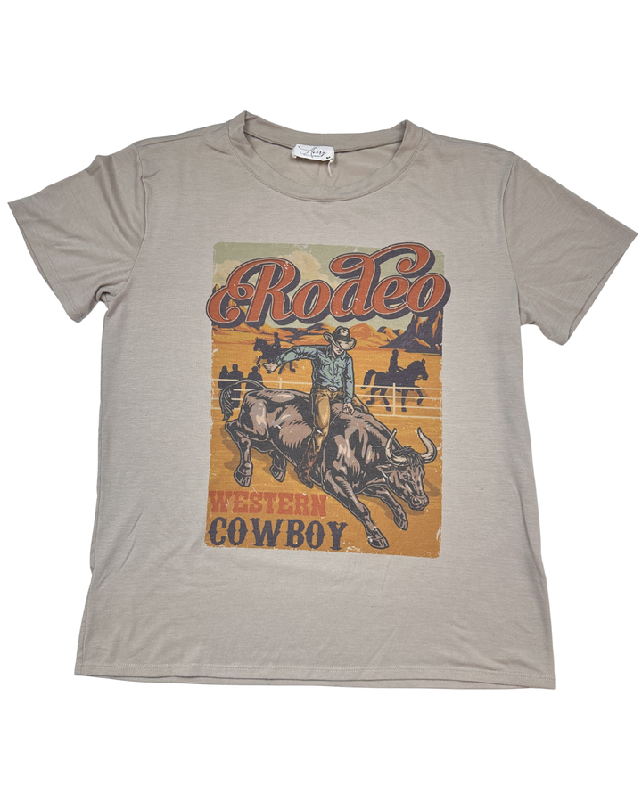Avery Rodeo Western Cowboy Graphic T-Shirt (medium)