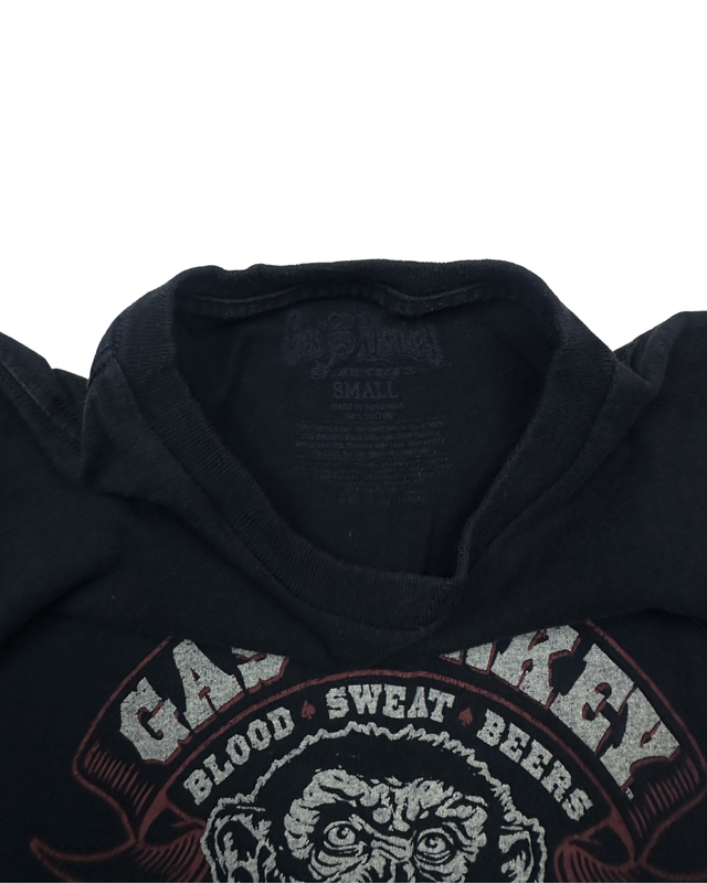Gas Monkey Garage Blood Sweat Beers Hot Rod Garage Graphic T-Shirt (Small)