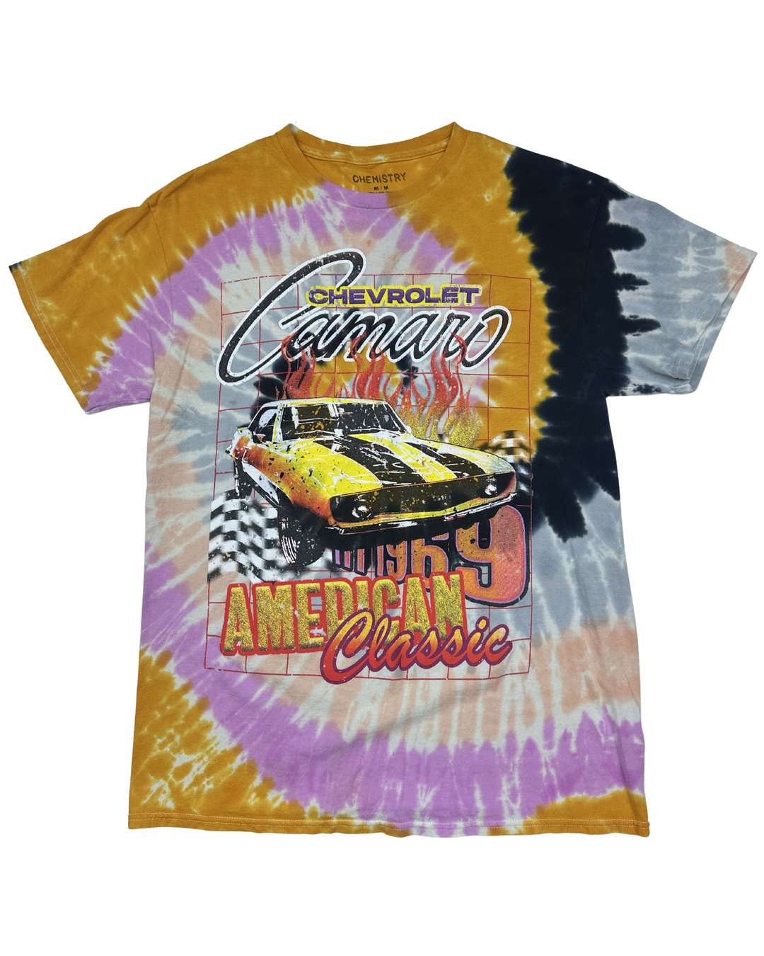 Chevrolet Camaro 1969 American Classic Tie-Dye Graphic T-Shirt (Medium)