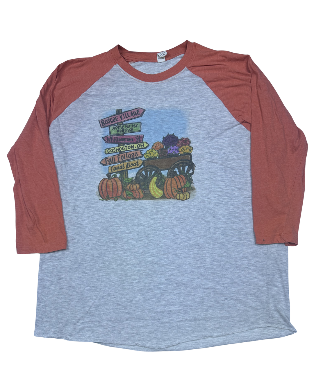 Roscoe Village Apple Butter Festival Raglan T-Shirt (2XL)