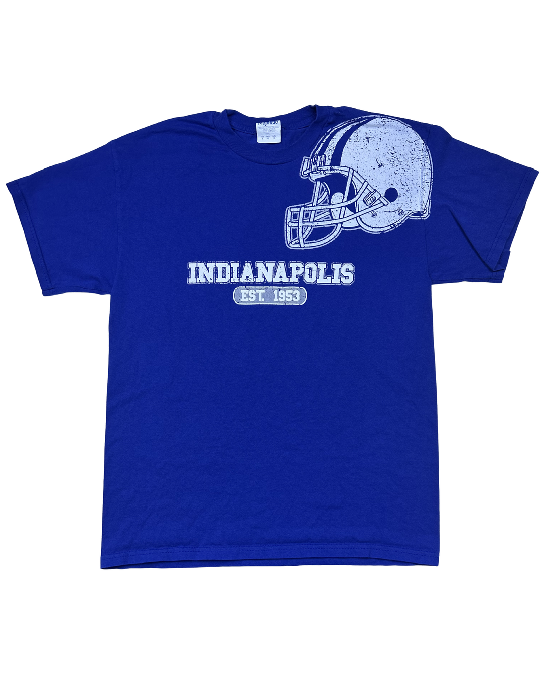 Majestic Indianapolis Colts Helmet Graphic T-Shirt (Large)