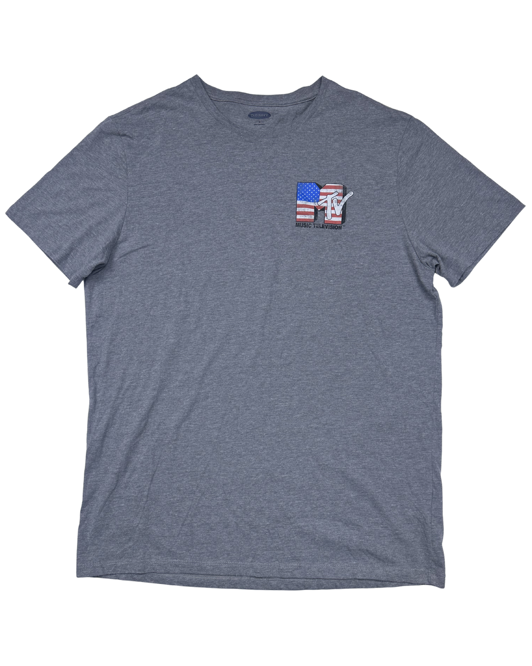 Old Navy MTV American Flag Logo Graphic T-Shirt (Large)