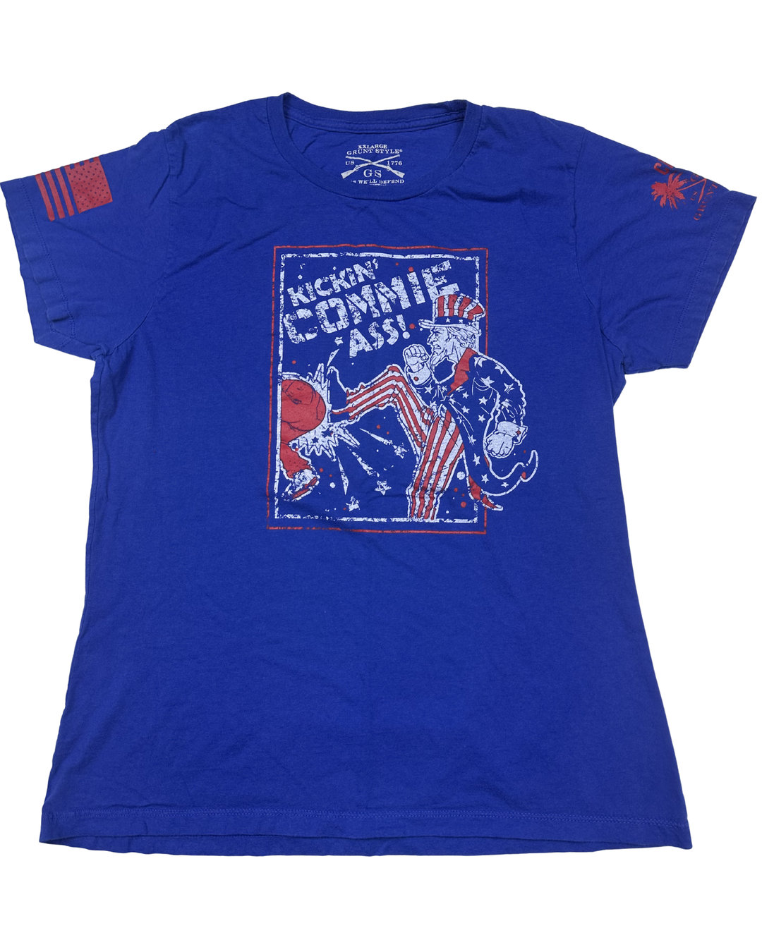 Grunt Style Kickin' Commie Ass Patriotic Graphic T-Shirt (medium)