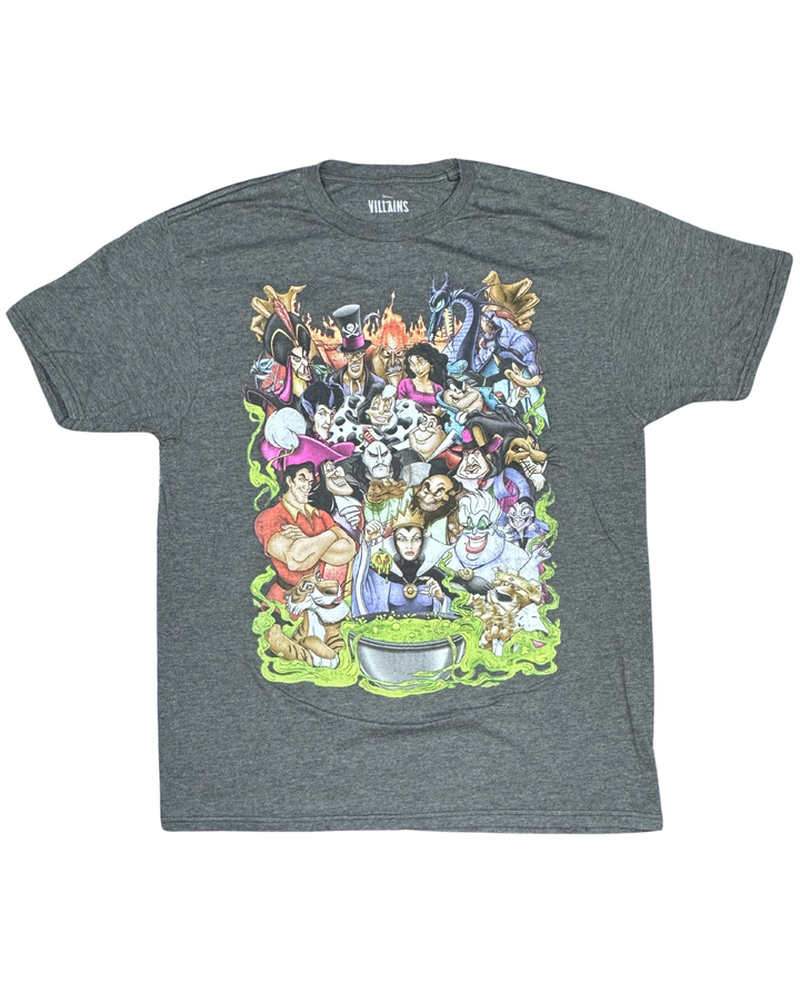 Disney Villains Characters Graphic T-Shirt (Large)