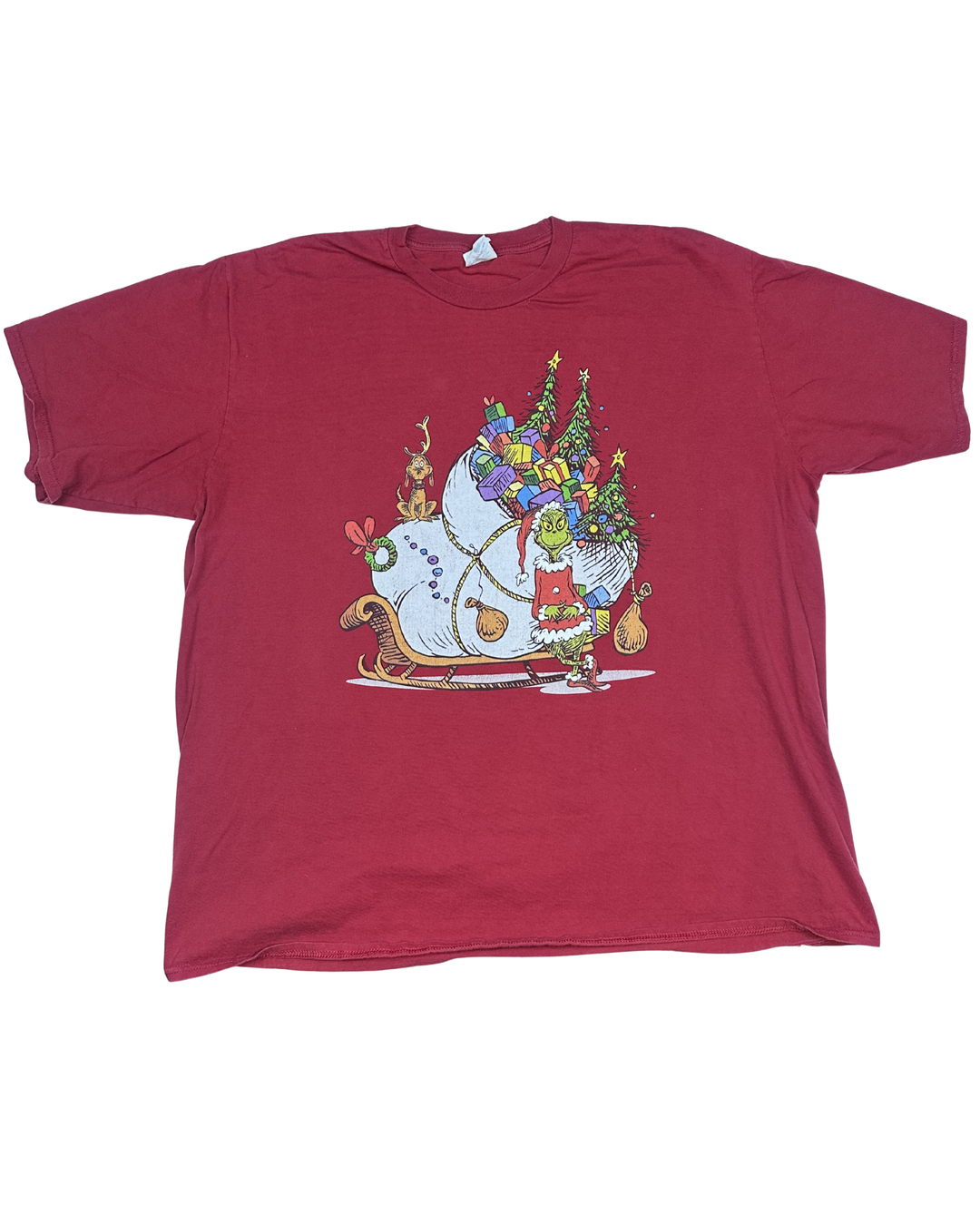 Dr. Seuss Grinch Christmas Sleigh Graphic T-Shirt (2XL)