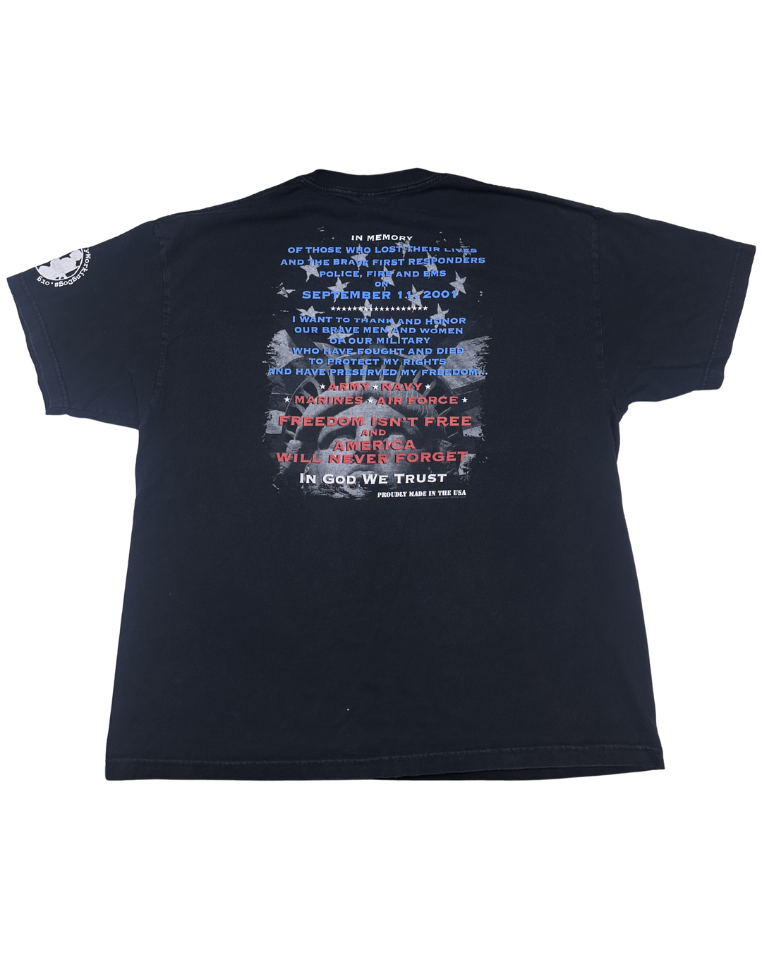 Never Forget September 11, 2001 Patriotic Graphic T-Shirt (2XL)