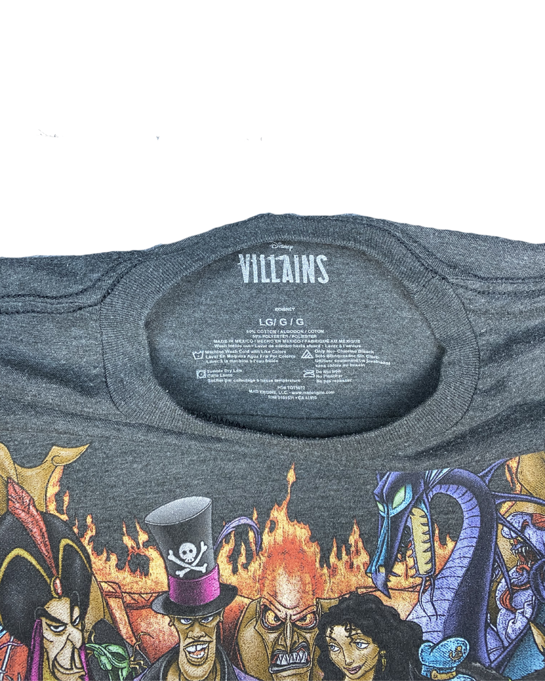 Disney Villains Characters Graphic T-Shirt (Large)