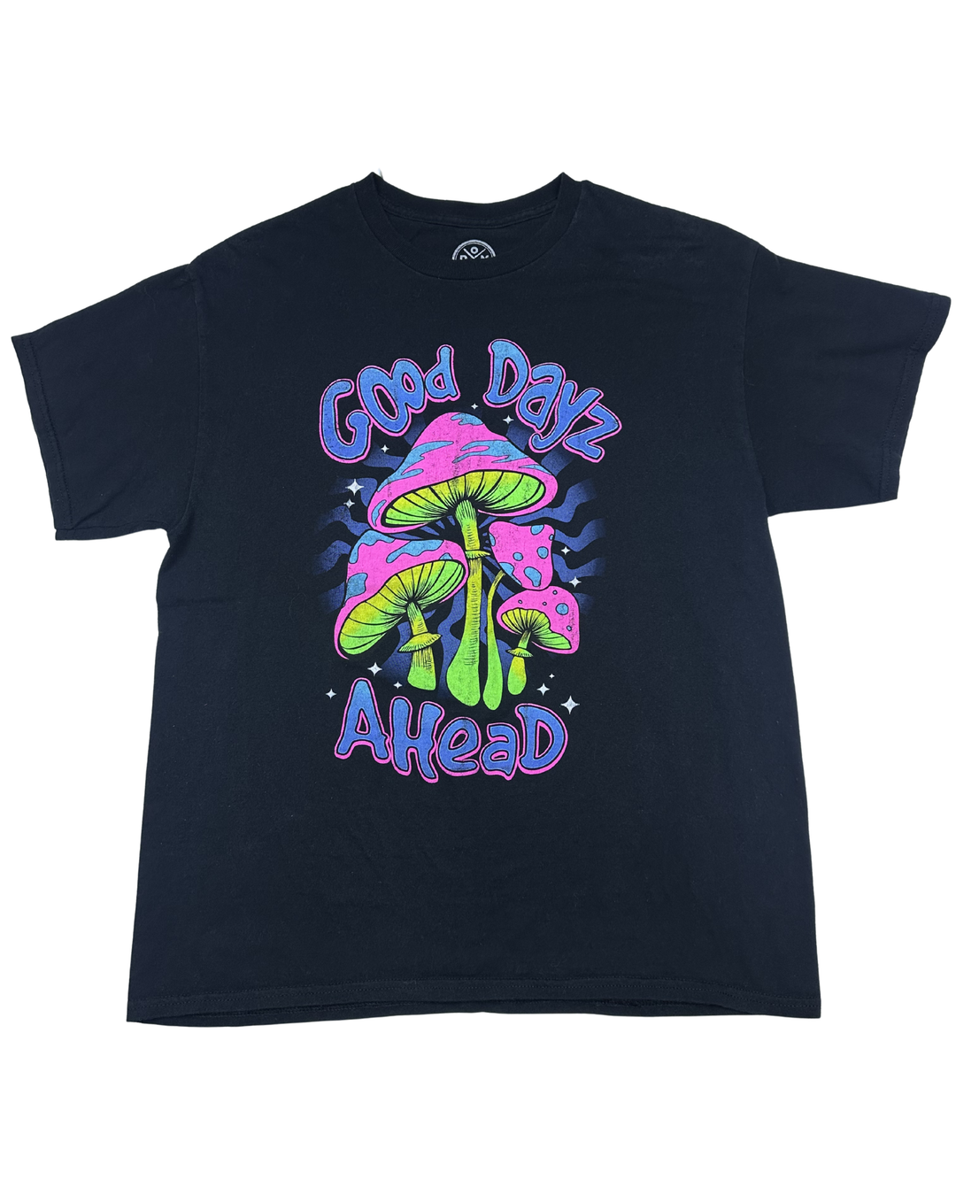 Good Dayz Ahead Mushroom Graphic T-Shirt (Large)