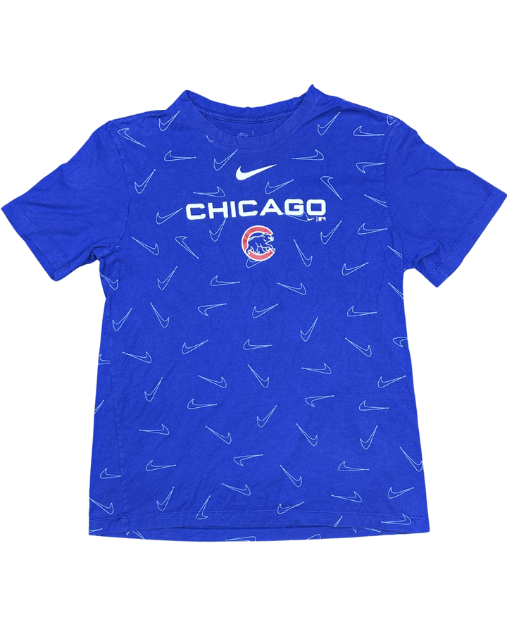 Nike Chicago Cubs MLB Allover Swoosh Print T-Shirt (Medium)