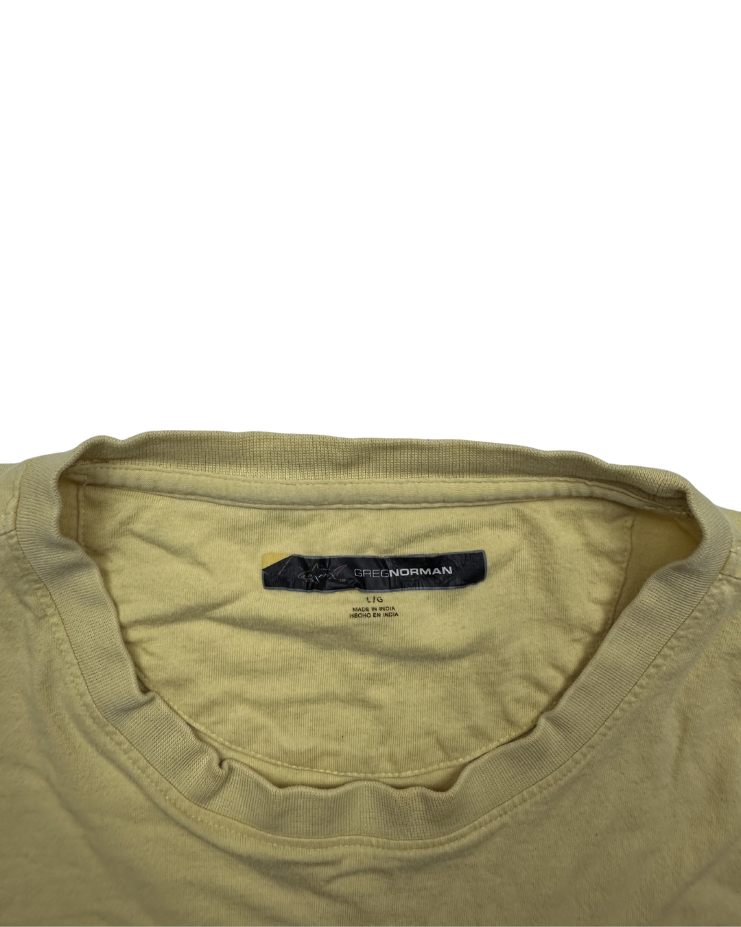 Greg Norman Pale Yellow Crew Neck w/pocket T-Shirt (large)