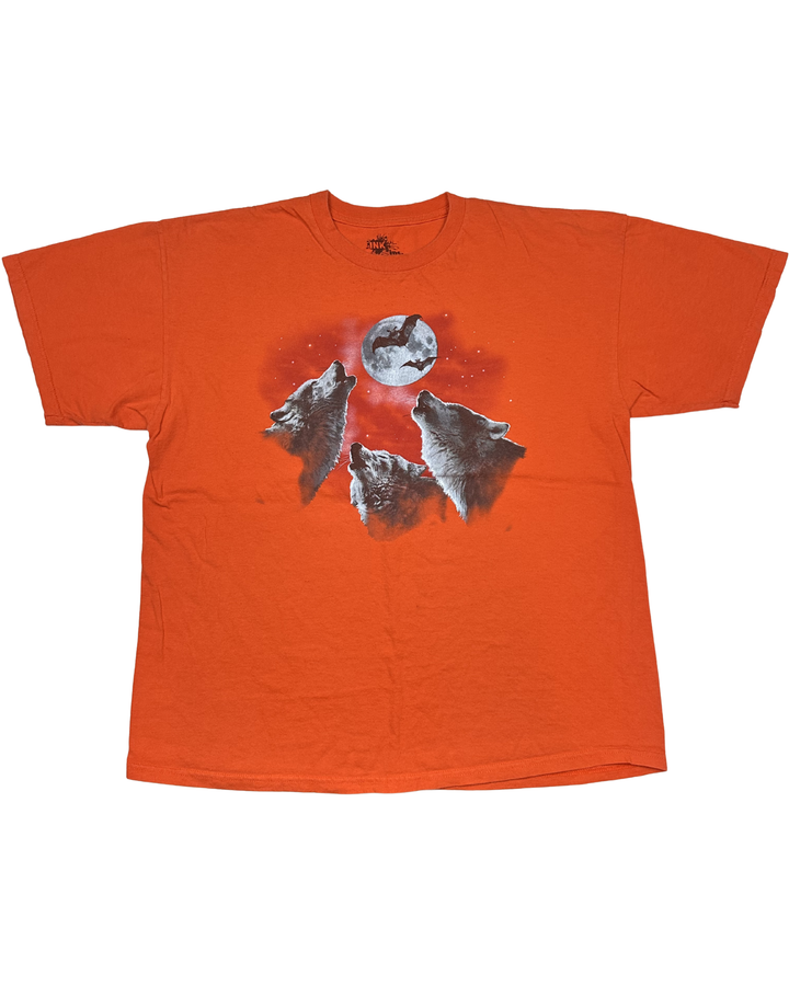 Three Wolves Howling at Moon Graphic T-Shirt (xl)