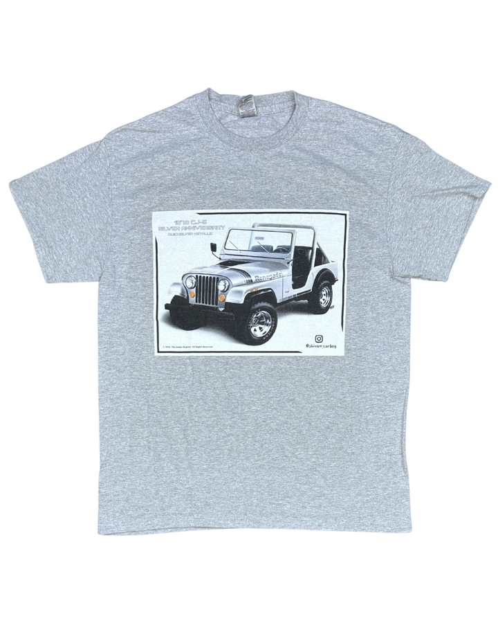 Jeep CJ-5 Silver Anniversary Jambo Registry Graphic T-Shirt (Medium)