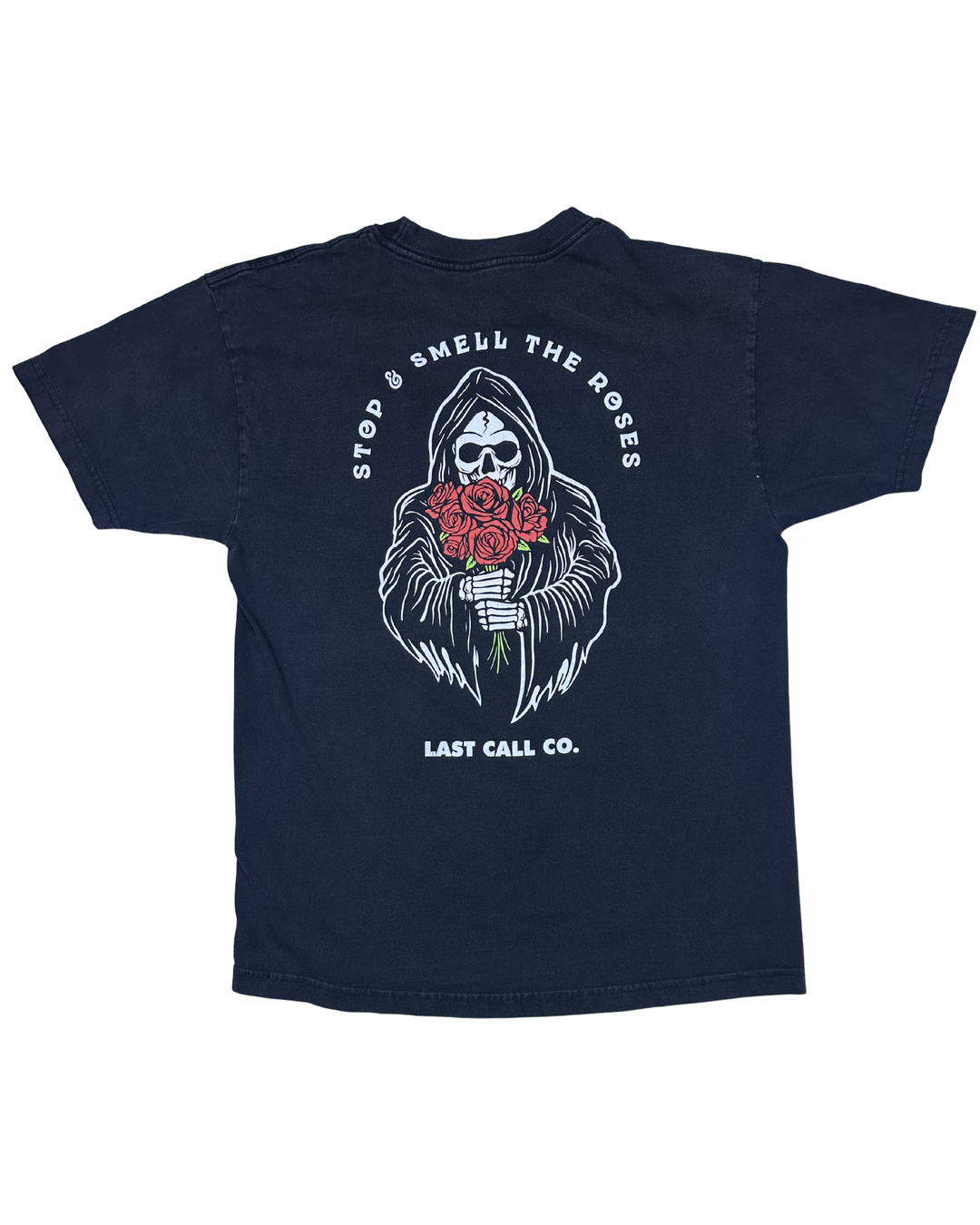 Last Call Co. Stop and Smell the Roses Graphic T-Shirt (Large)