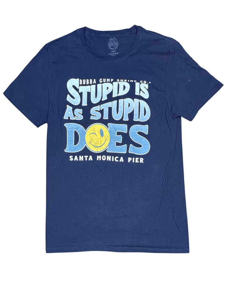 Bubba Gump Shrimp Co. Stupid Is As Stupid Does Santa Monica Pier Graphic T-Shirt (Medium)