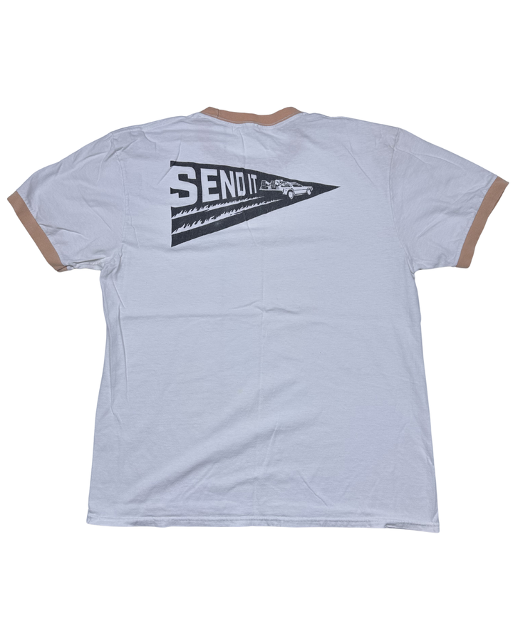 Back to the Future DeLorean Send It Ringer T-Shirt (large)