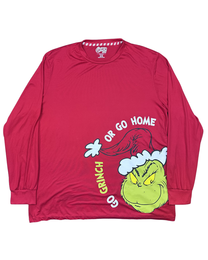 Dr. Seuss The Grinch Go Grinch or Go Home Long Sleeve T-Shirt (XL)