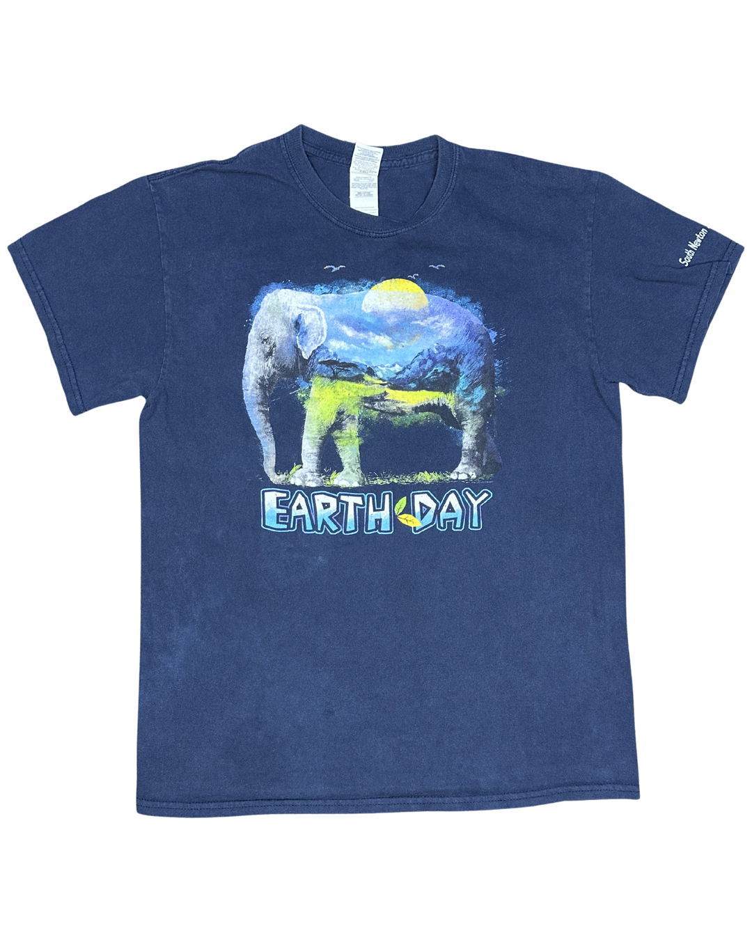 Earth Day Elephant Graphic T-Shirt (Medium)
