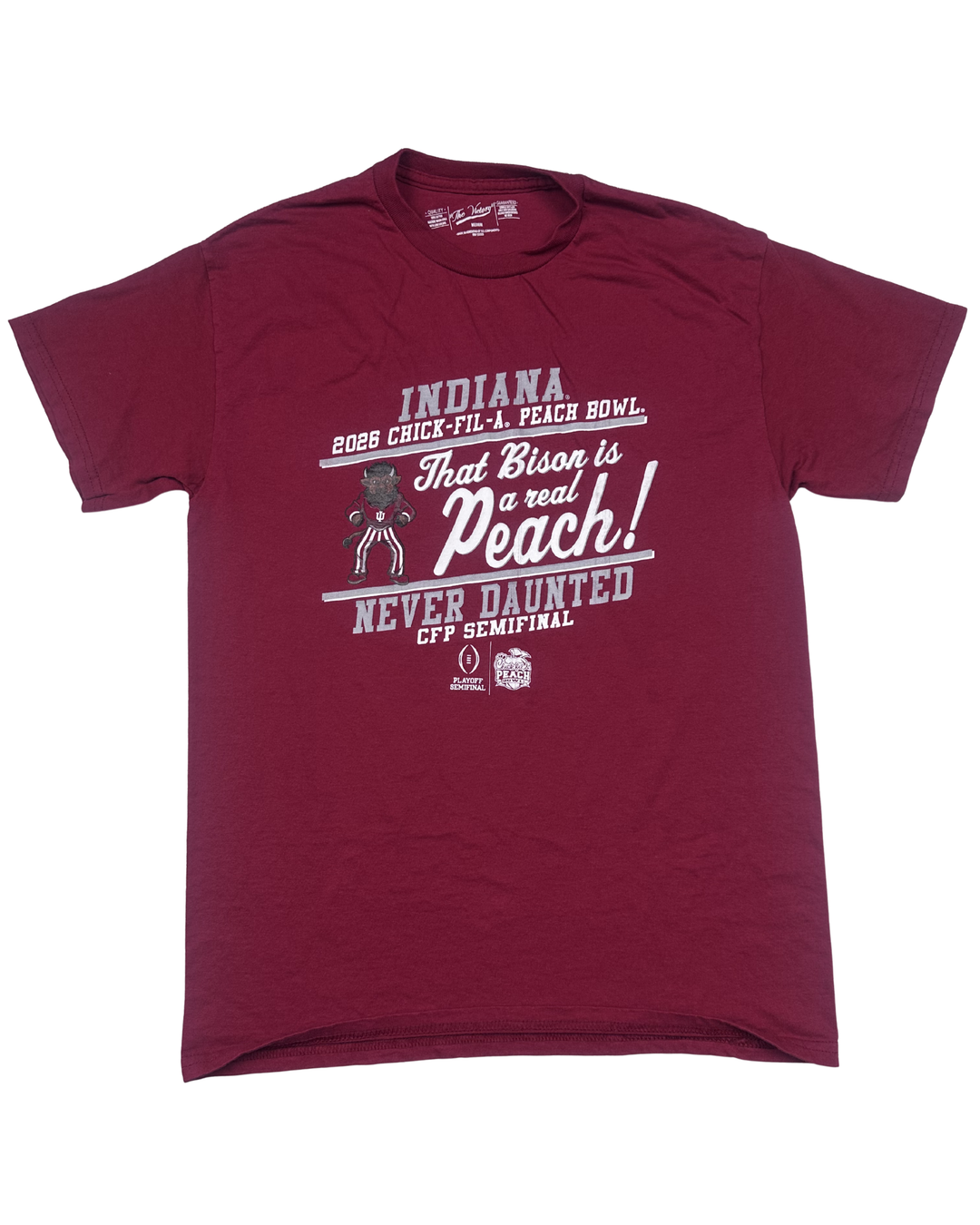 Indiana 2026 Chick-fil-A Peach Bowl Bison Graphic T-Shirt (Medium)