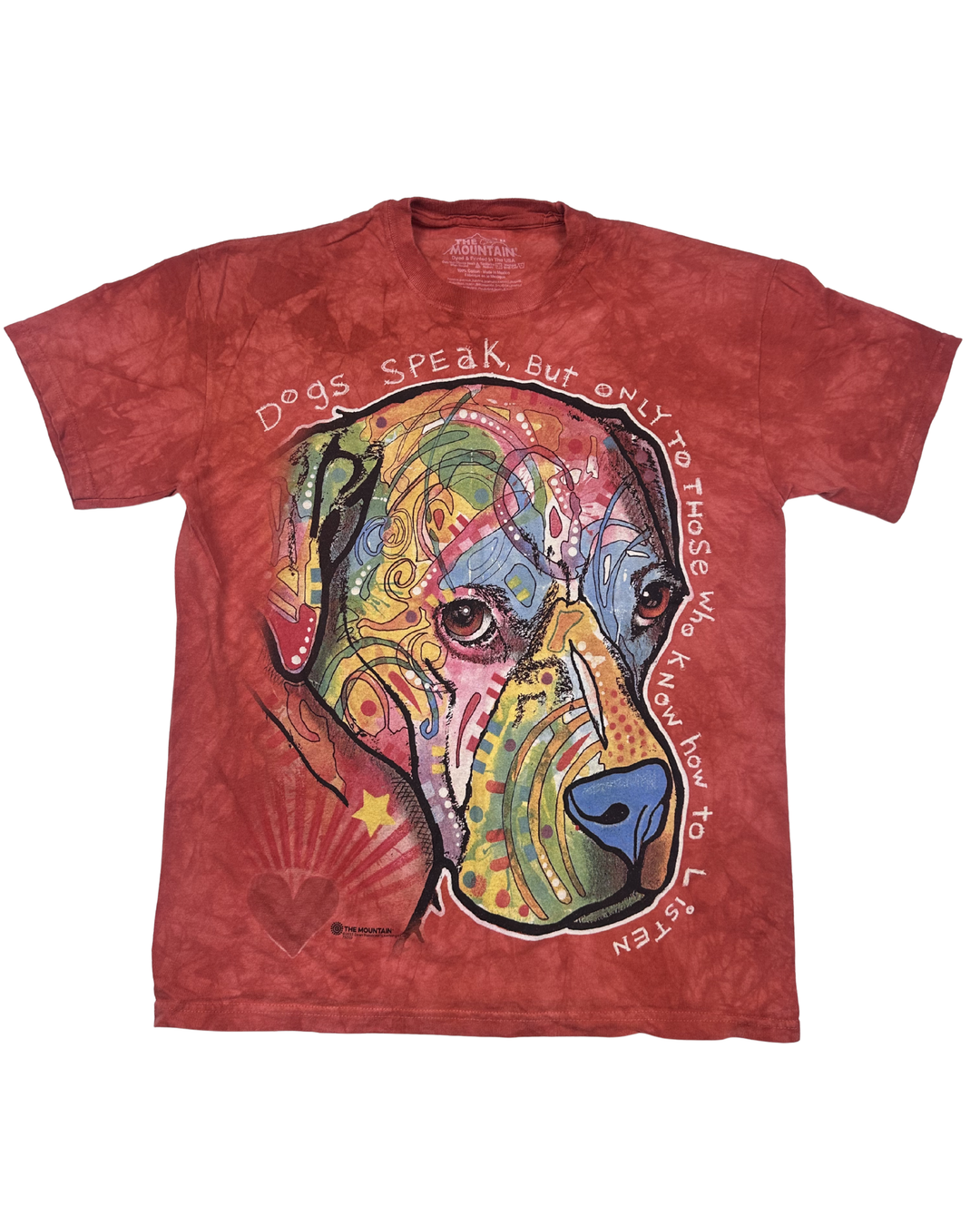 The Mountain Dogs Speak Tie-Dye Graphic T-Shirt (medium)