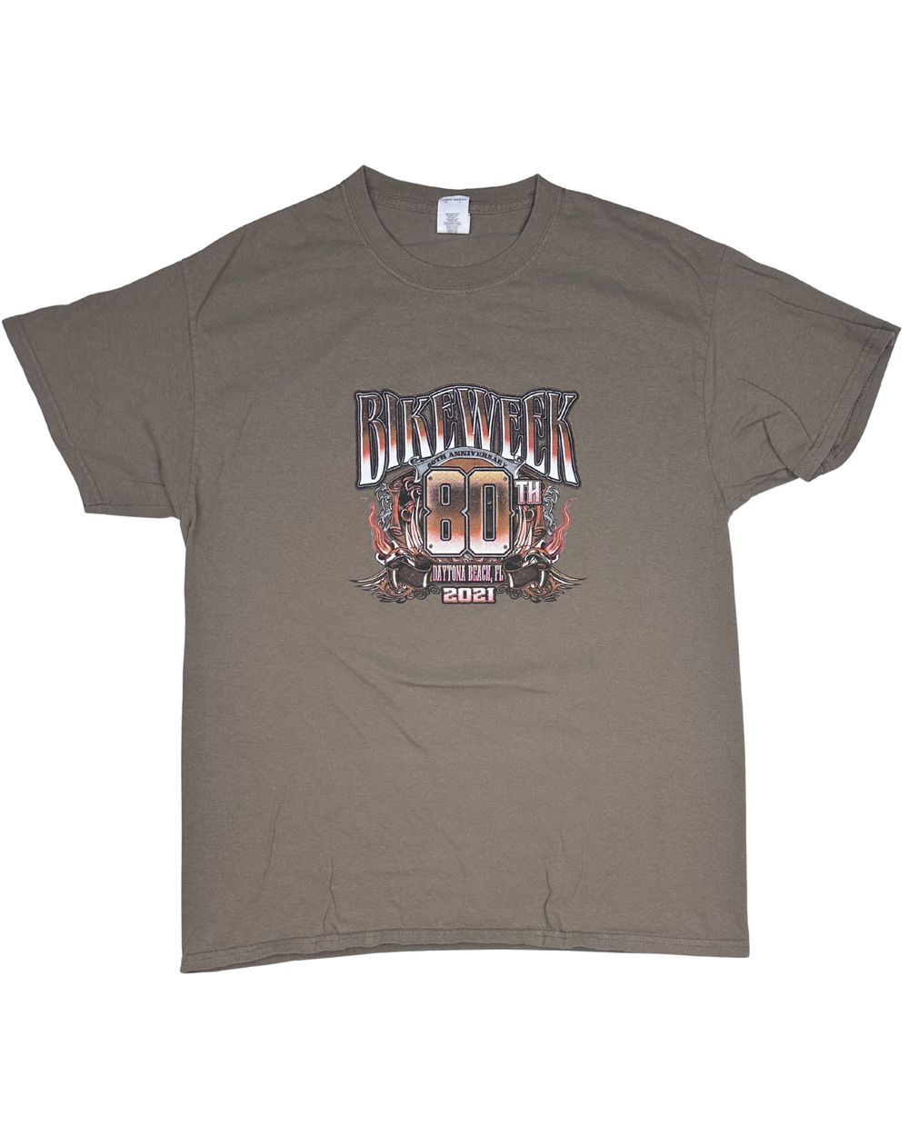 Daytona Beach Bike Week 80th Anniversary 2021 T-Shirt (Large)