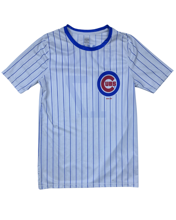 Chicago Cubs Kris Bryant #17 Pinstripe Jersey T-Shirt Youth (Large 10-12)