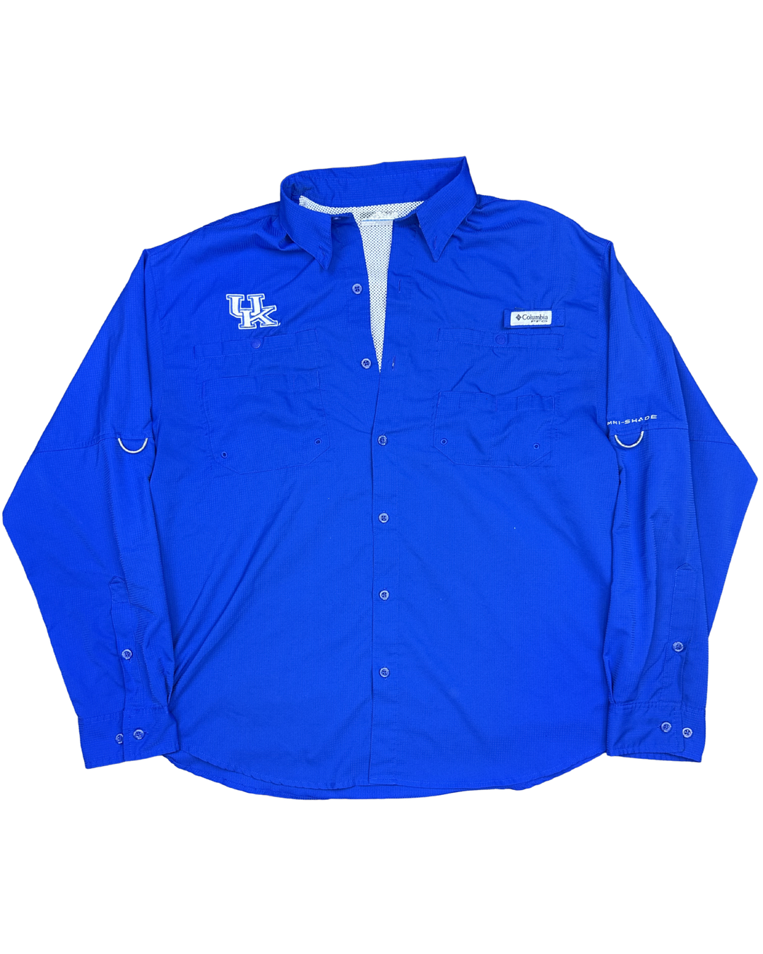 Columbia PFG Kentucky Wildcats Long Sleeve Button-Down Fishing Shirt (Large)