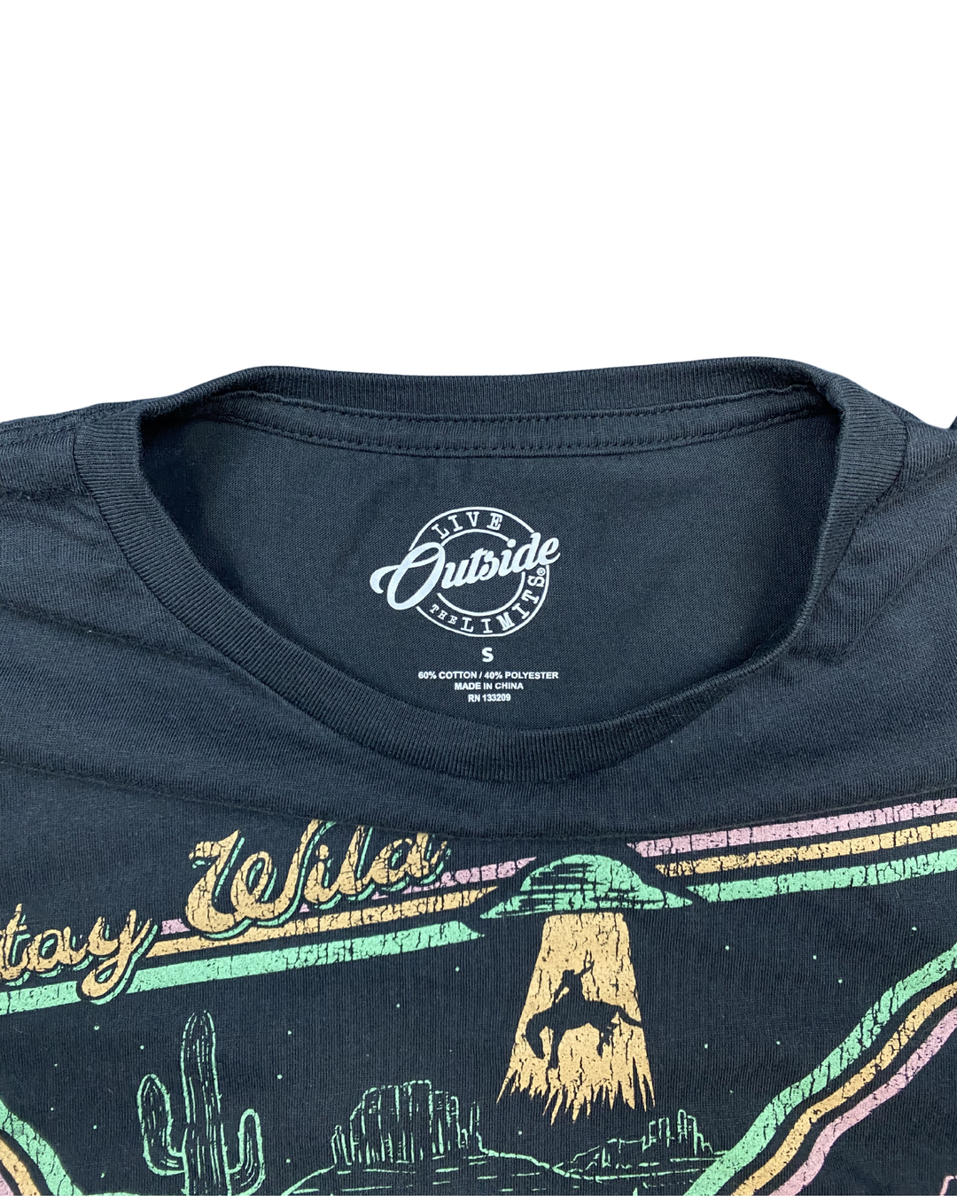 Live Outside Desert Drifter Stay Wild Graphic T-Shirt (Small)