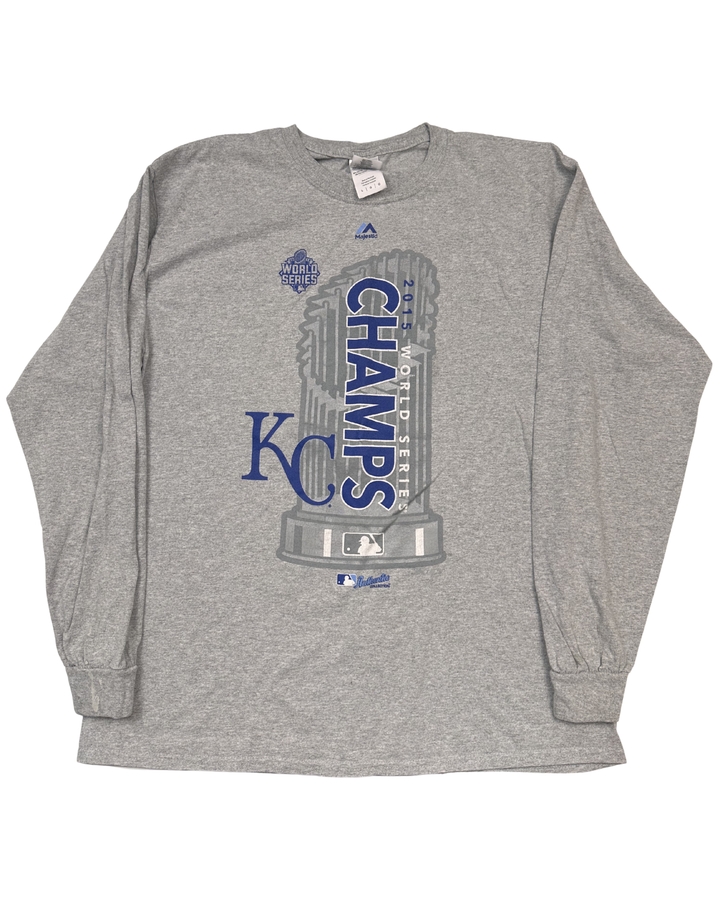 Kansas City Royals World Series Champs Majestic Long Sleeve T-Shirt (large)