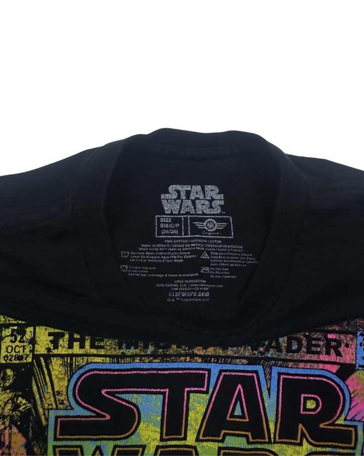Star Wars The Mighty Vader Neon Comic Graphic T-Shirt (Small)