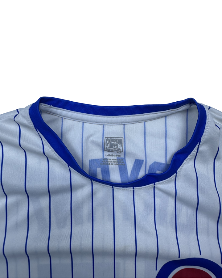 Chicago Cubs Kris Bryant #17 Pinstripe Jersey T-Shirt Youth (Large 10-12)