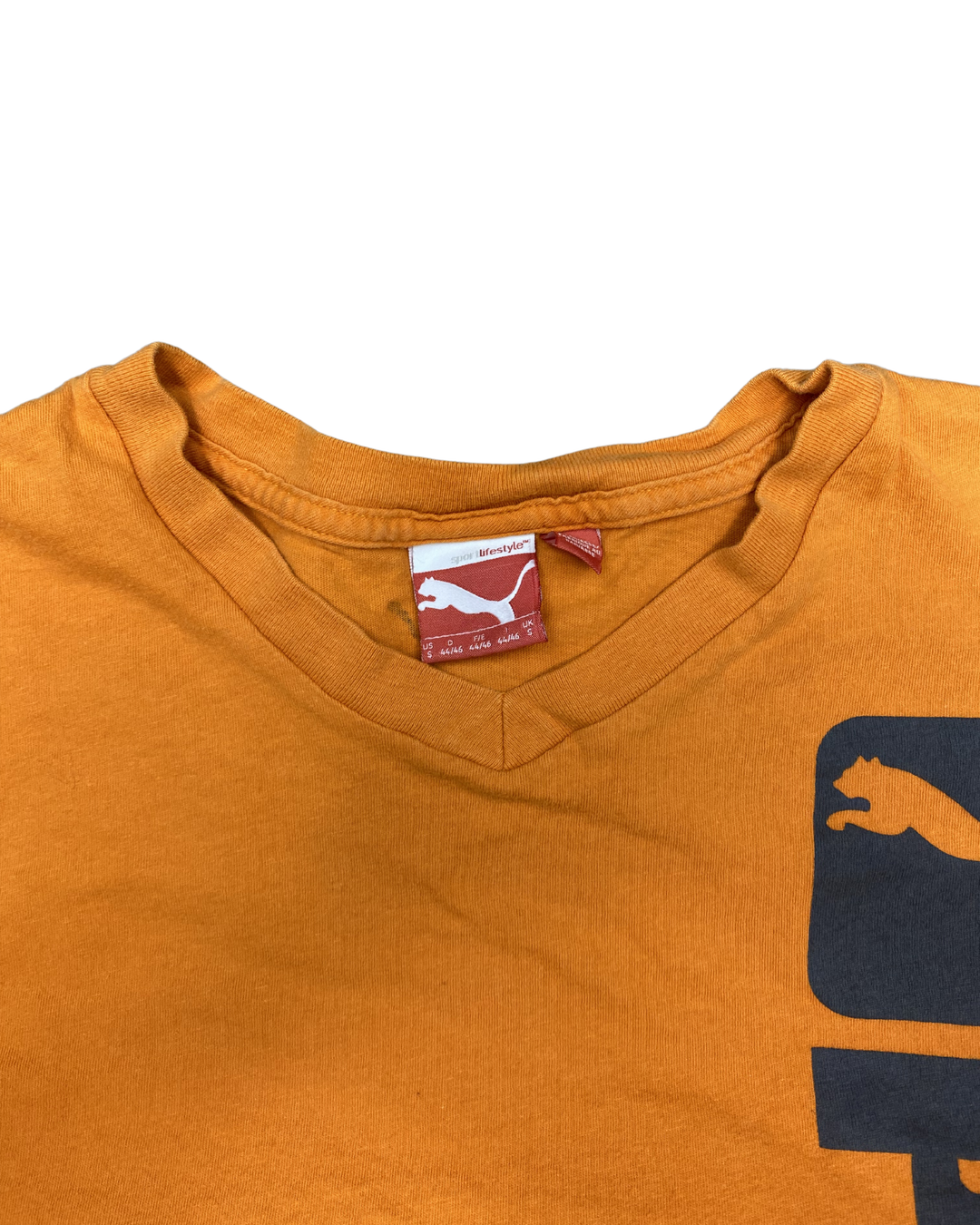 Puma Vertical Logo V-Neck T-Shirt (Medium)