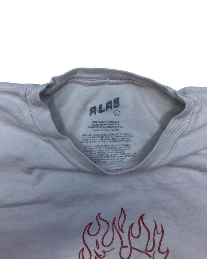 A-Lab Everything Is Okay Melting Smiley Graphic T-Shirt (Large)