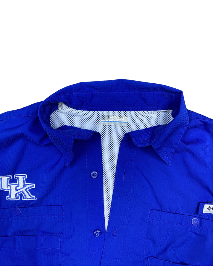 Columbia PFG Kentucky Wildcats Long Sleeve Button-Down Fishing Shirt (Large)