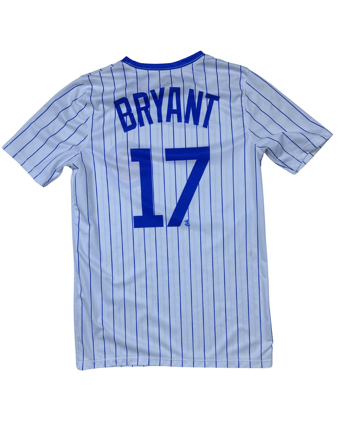 Chicago Cubs Kris Bryant #17 Pinstripe Jersey T-Shirt Youth (Large 10-12)