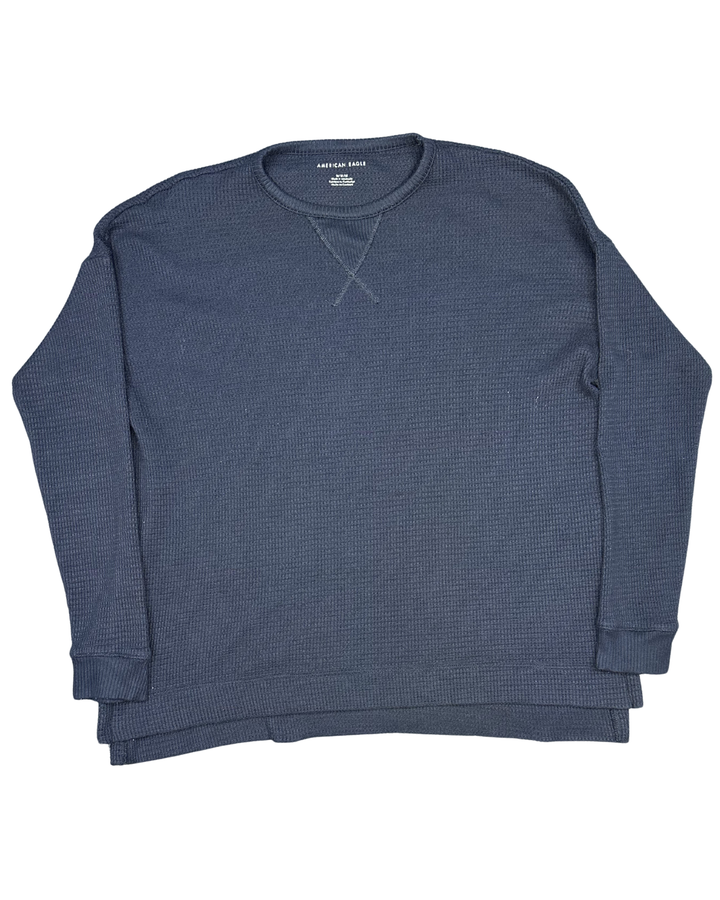 American Eagle Waffle Knit Thermal Long Sleeve Crewneck (Medium)