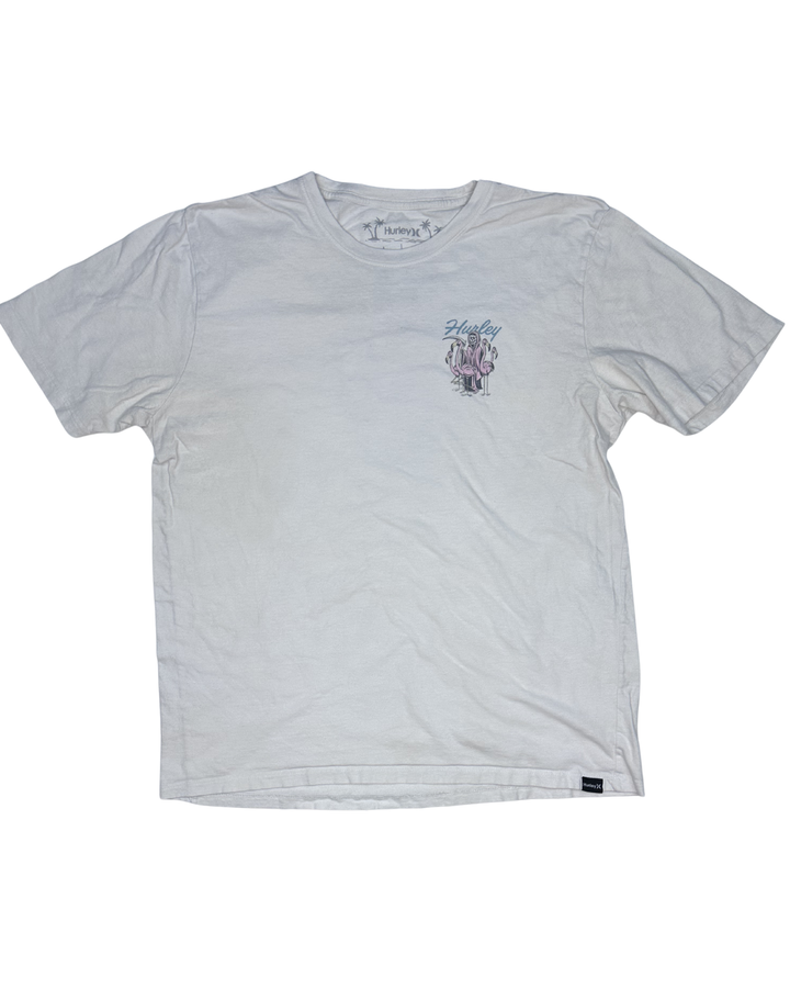 Hurley Grim Reaper Flamingos Back Graphic T-Shirt (Large)
