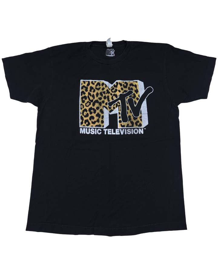 MTV Music Television Leopard Print Logo Graphic T-Shirt (large)
