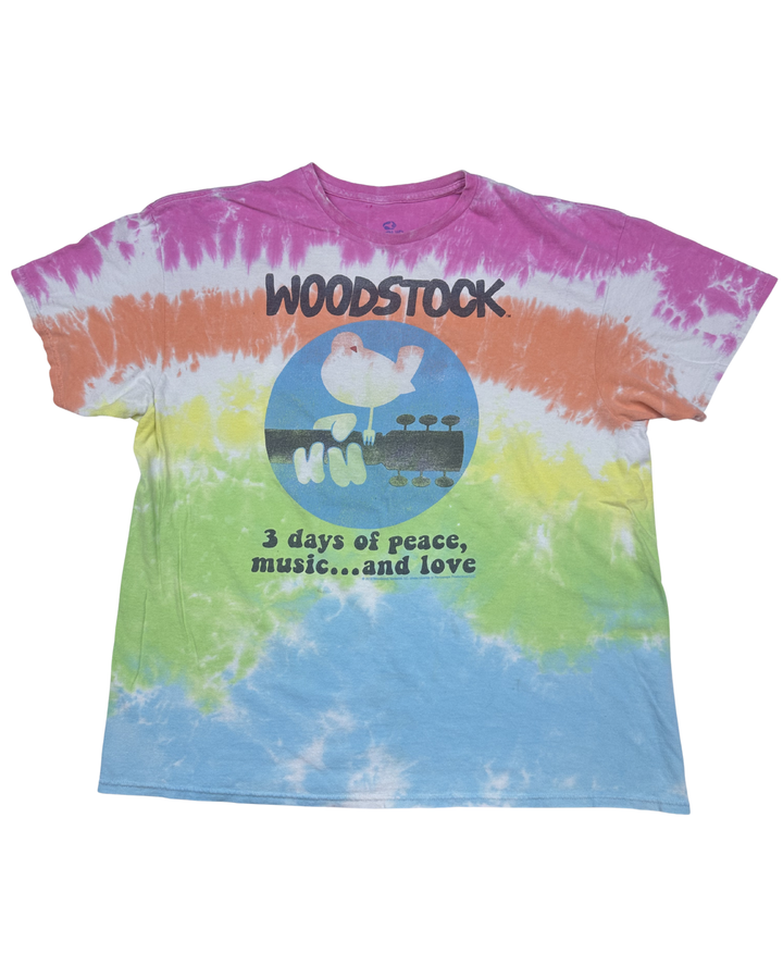Woodstock 3 Days of Peace Music Love Tie-Dye Graphic T-Shirt (XL)