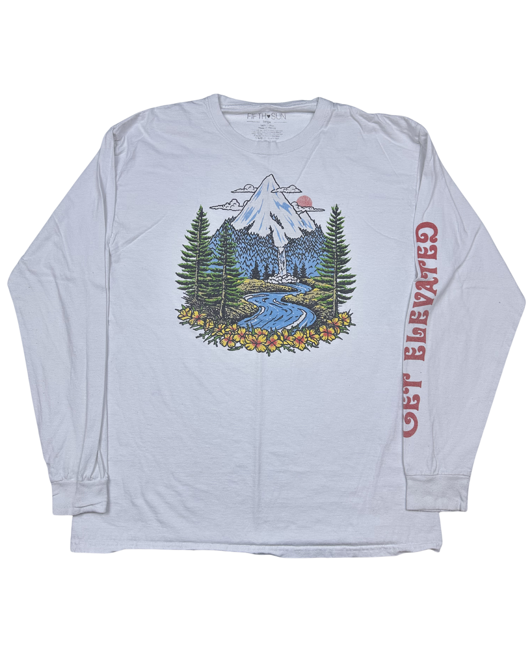 Fifth Sun Get Elevated Mountain Graphic Long Sleeve T-Shirt (large)